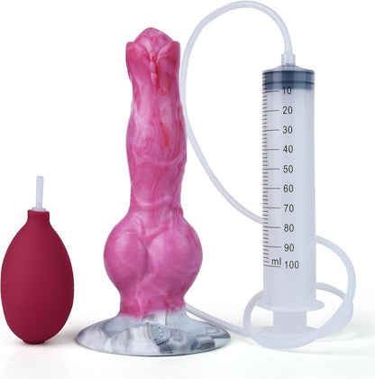 PinkKnot 8.2” Squirting Knot Dildo Silicone Suction Cup