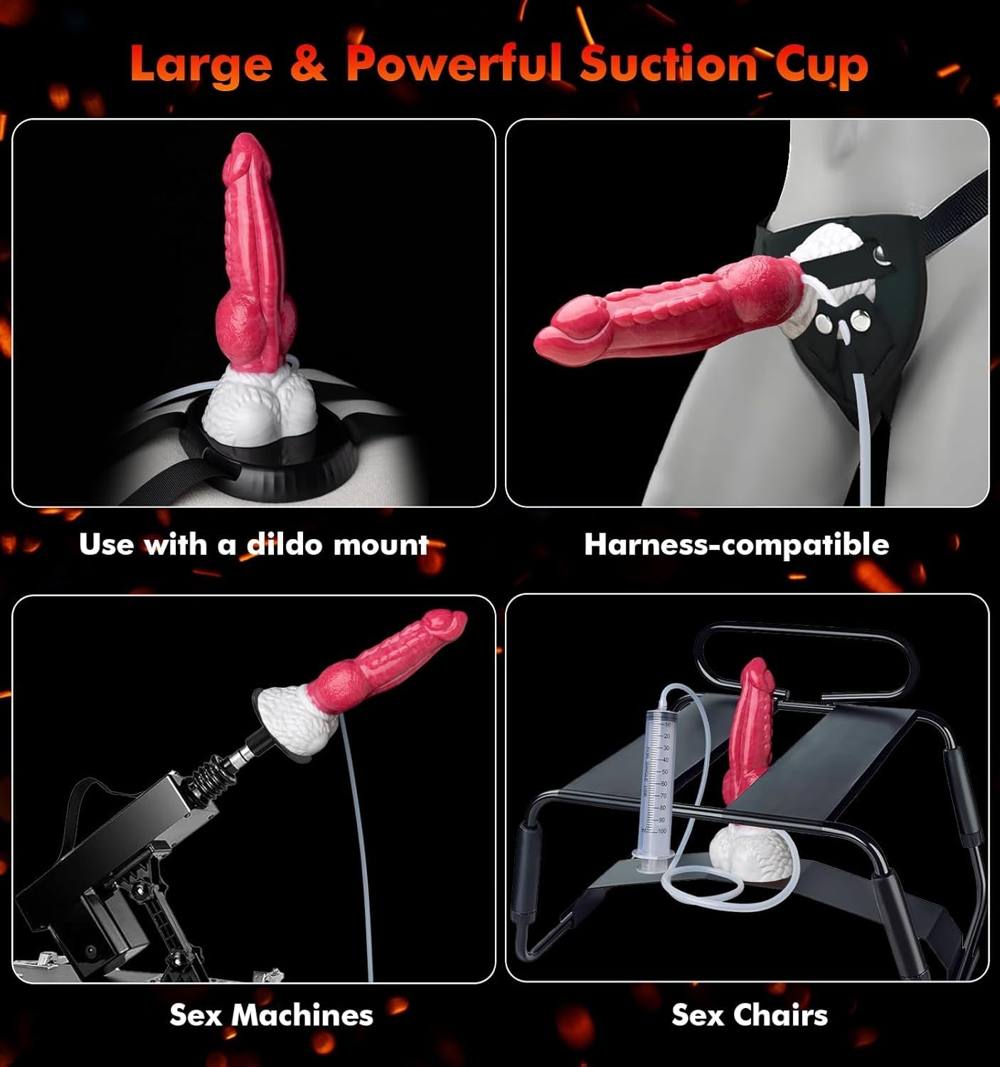 KnotJet Dildo con Nudo Eyaculador de 9.5" con Ventosa de Silicona