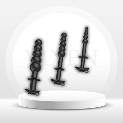 DeepBead 3-Piece Hollow Silicone Beaded Urethral Sound