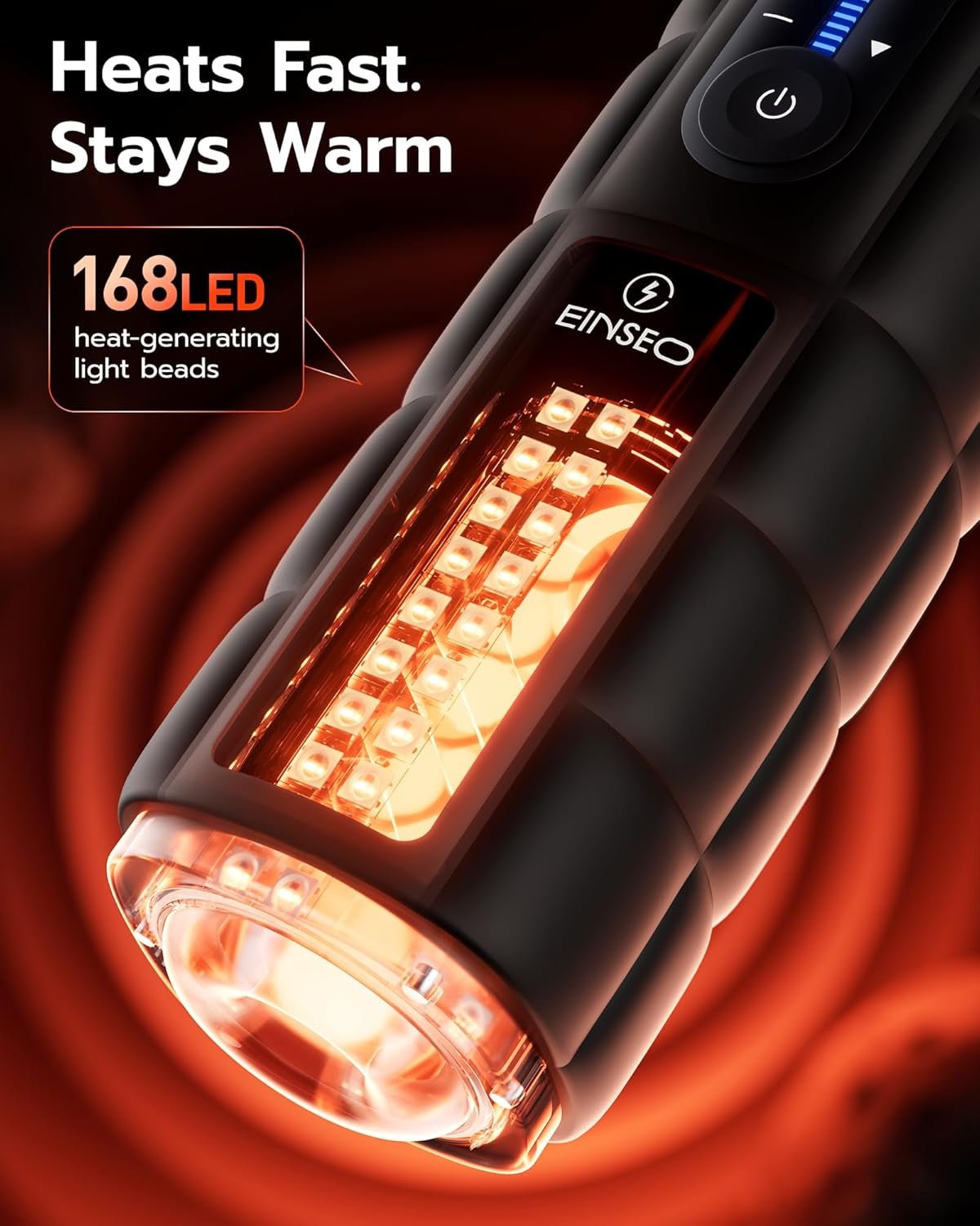 DeepDrive Thrusting Heated Male Masturbator Stroker 65mm Depth