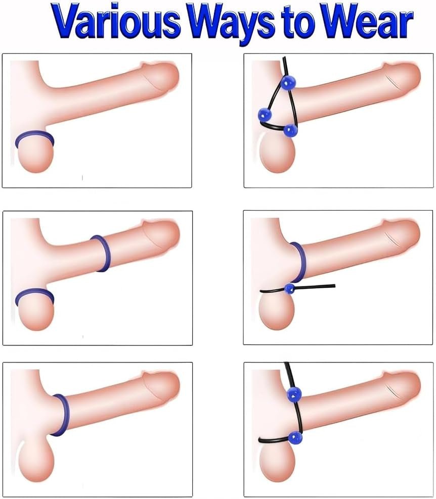 Juego de anillos para pene DeepFlex de 9 piezas ajustables