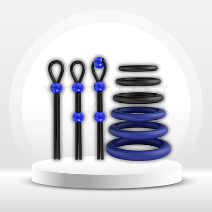 Juego de anillos para pene DeepFlex de 9 piezas ajustables