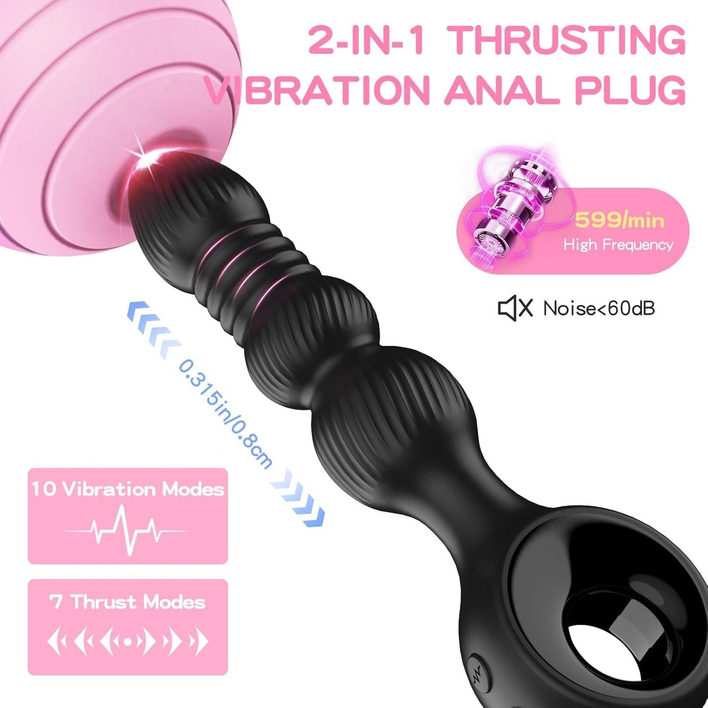 DeepRoll Empuje Tapon Anal & Vibrador de Prostata