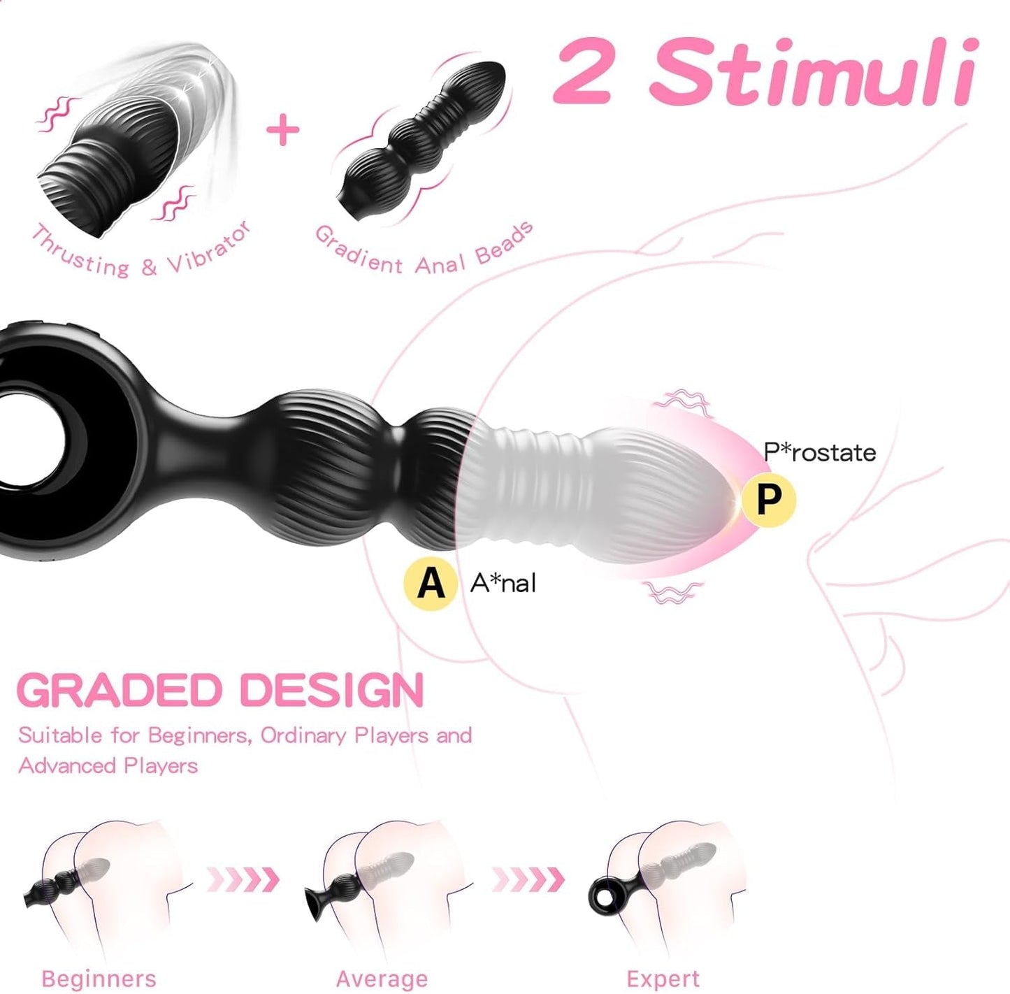 DeepRoll Empuje Tapon Anal & Vibrador de Prostata