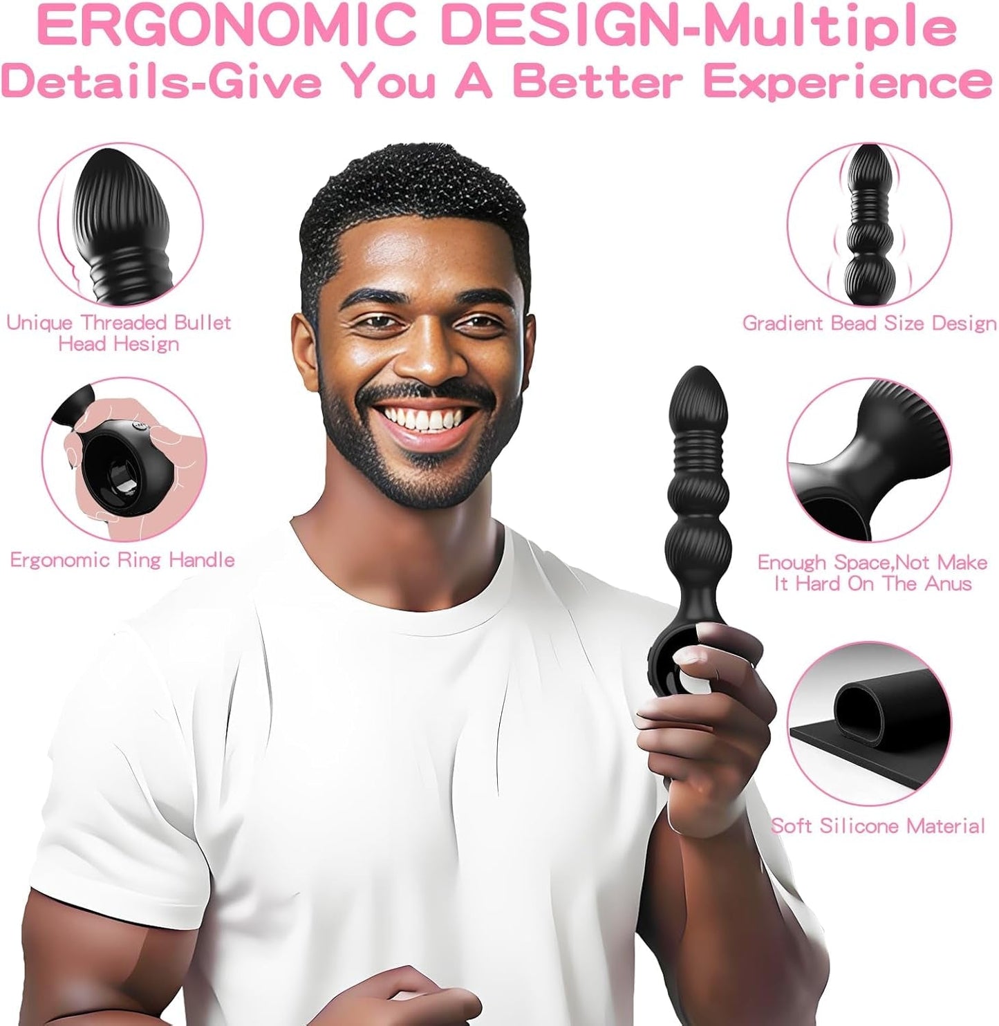 DeepRoll Empuje Tapon Anal & Vibrador de Prostata