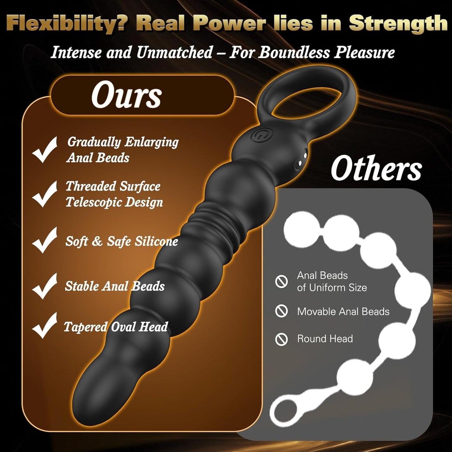 DeepRush Thrusting Anal Beads Prostate Massager Vibrator