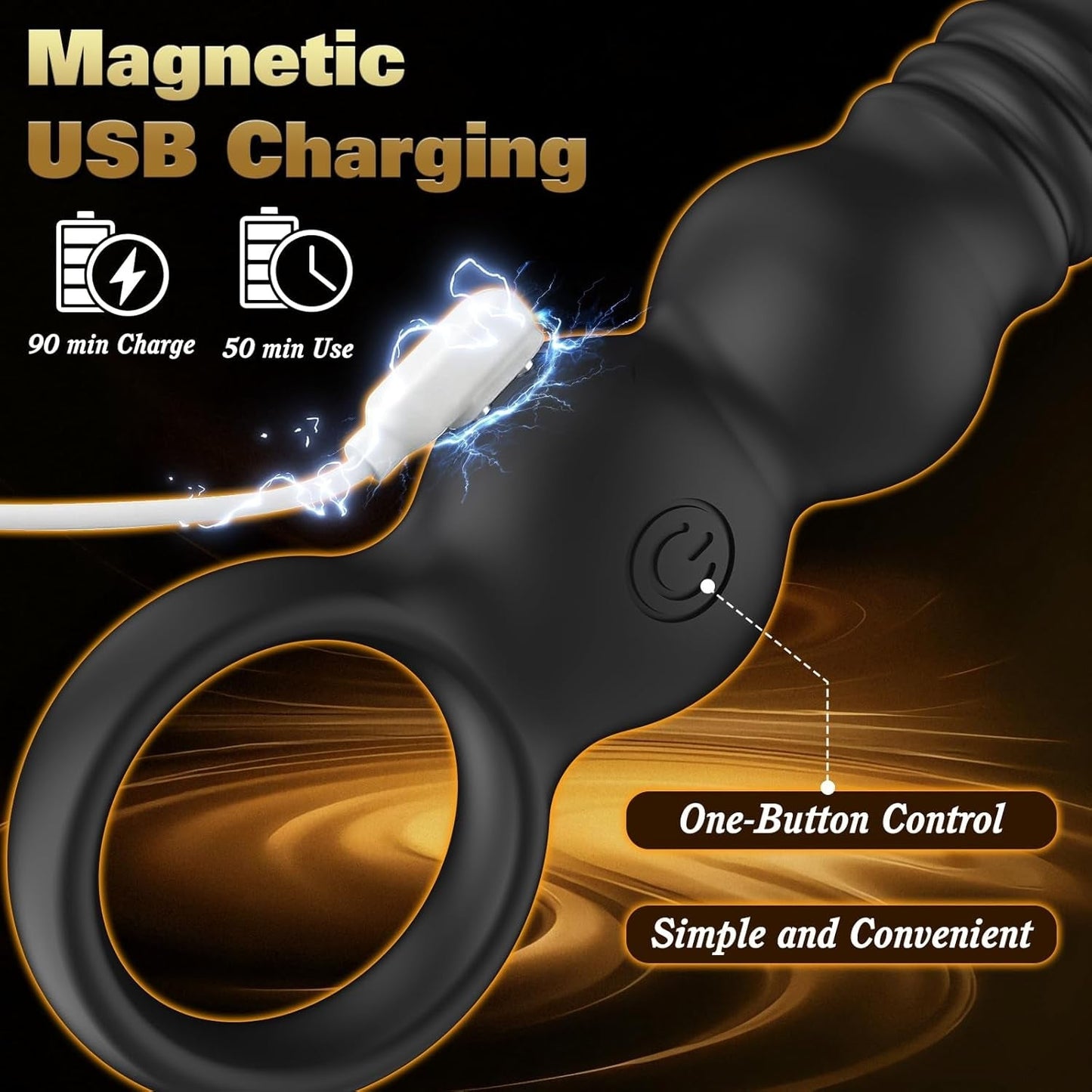 DeepRush Thrusting Anal Beads Prostate Massager Vibrator