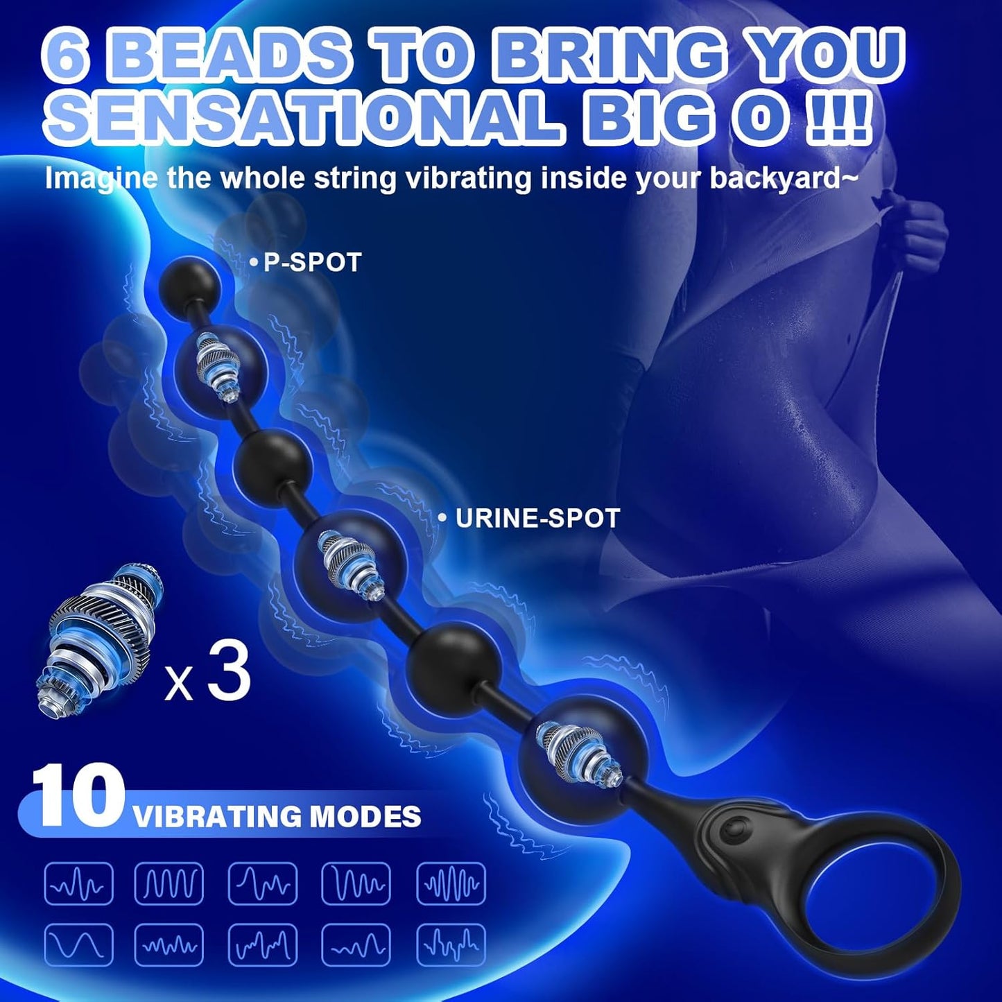 DeepSpiral Perlas Anales Vibratorias de 3 Motores
