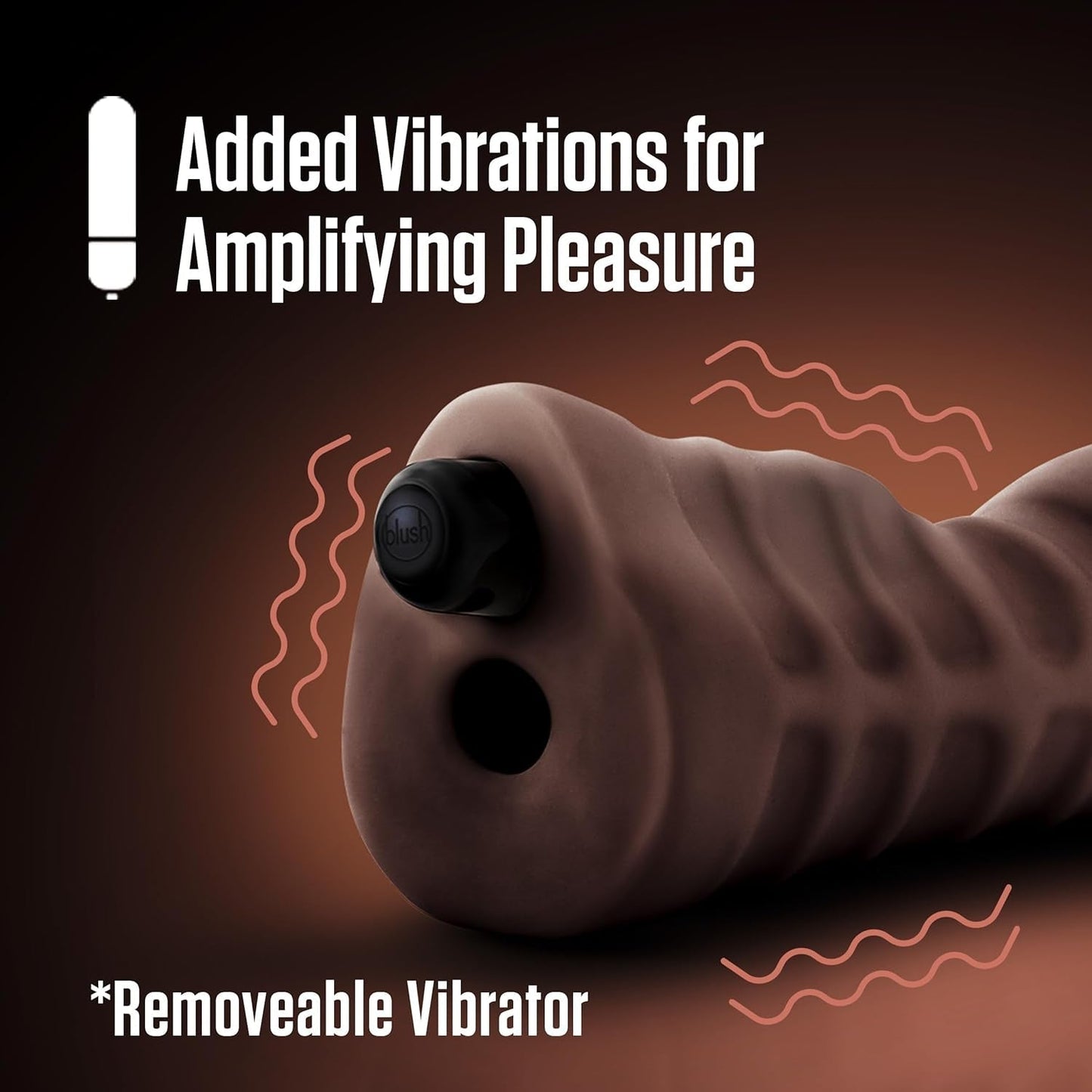 Masturbador con vibración DeepVibe con vagina de bolsillo para garganta profunda