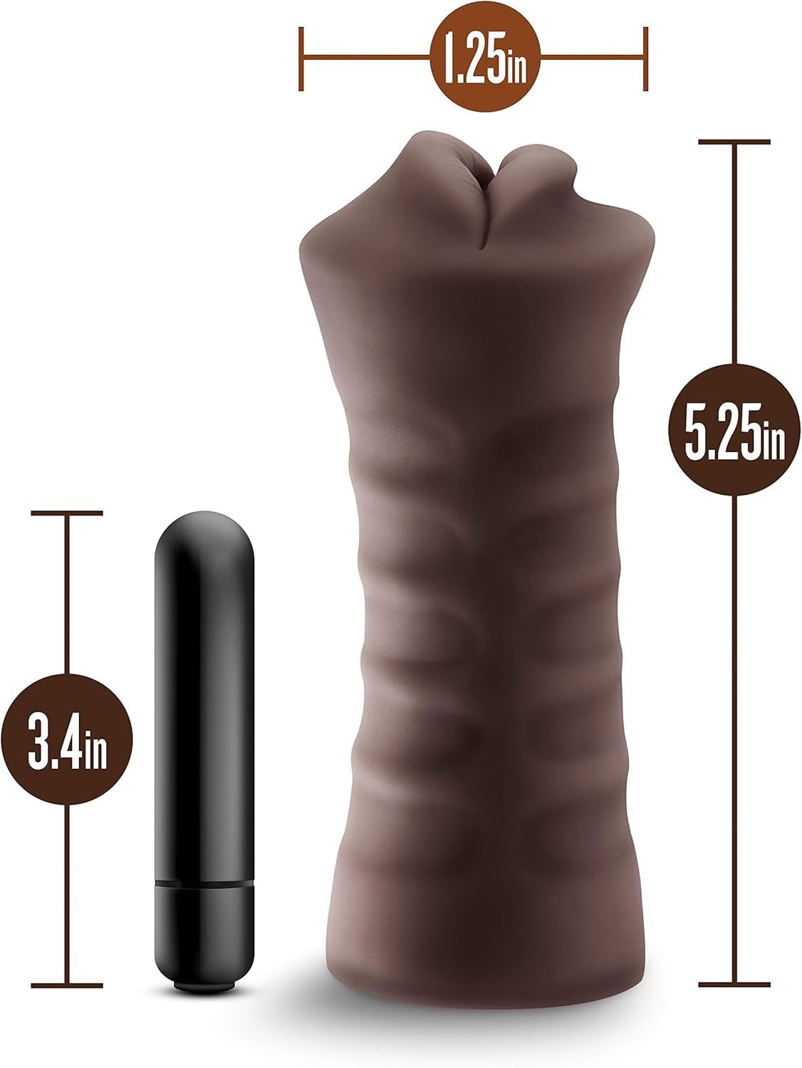 Masturbador con vibración DeepVibe con vagina de bolsillo para garganta profunda