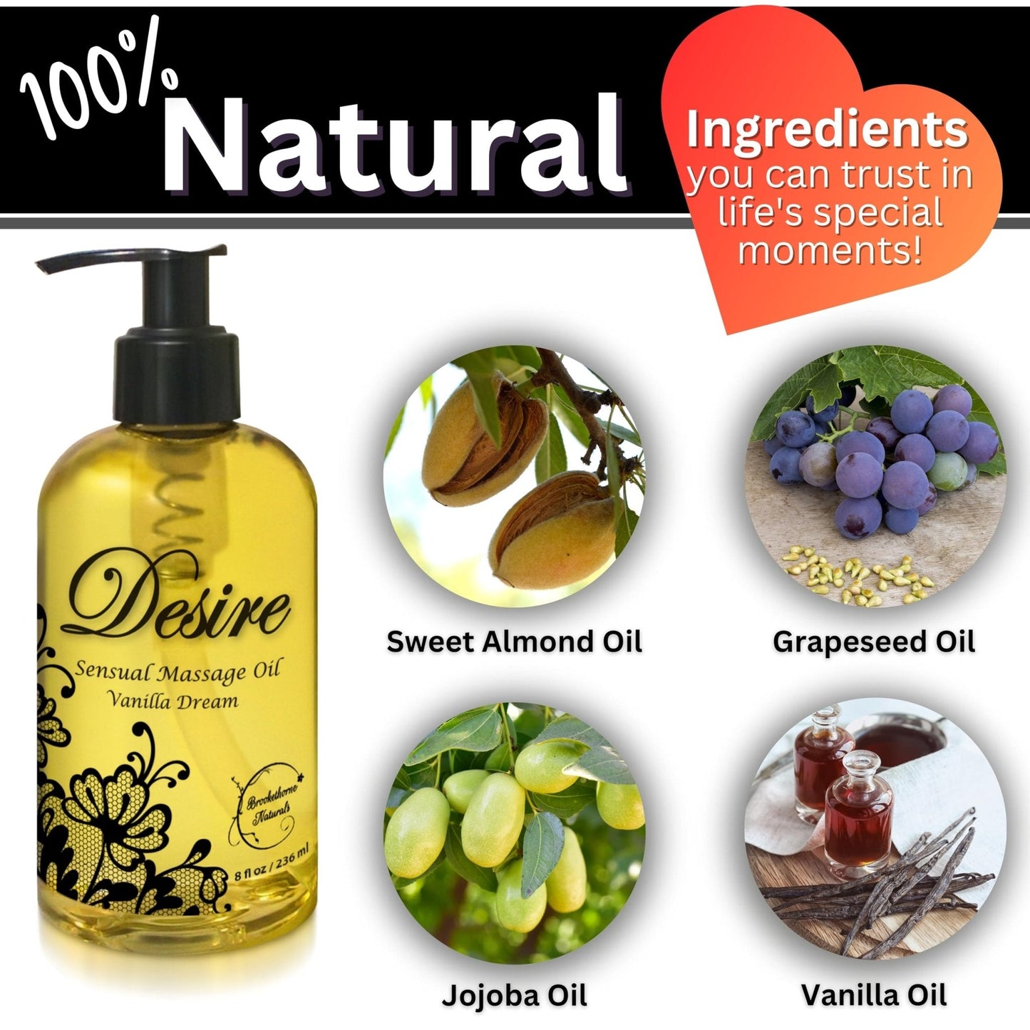 Aceite de Masaje Deseo Totalmente Natural