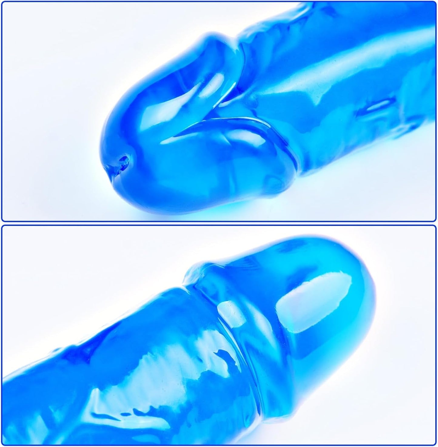 Juguete para principiantes BlueEase, dildo doble delgado de 11.8 pulgadas