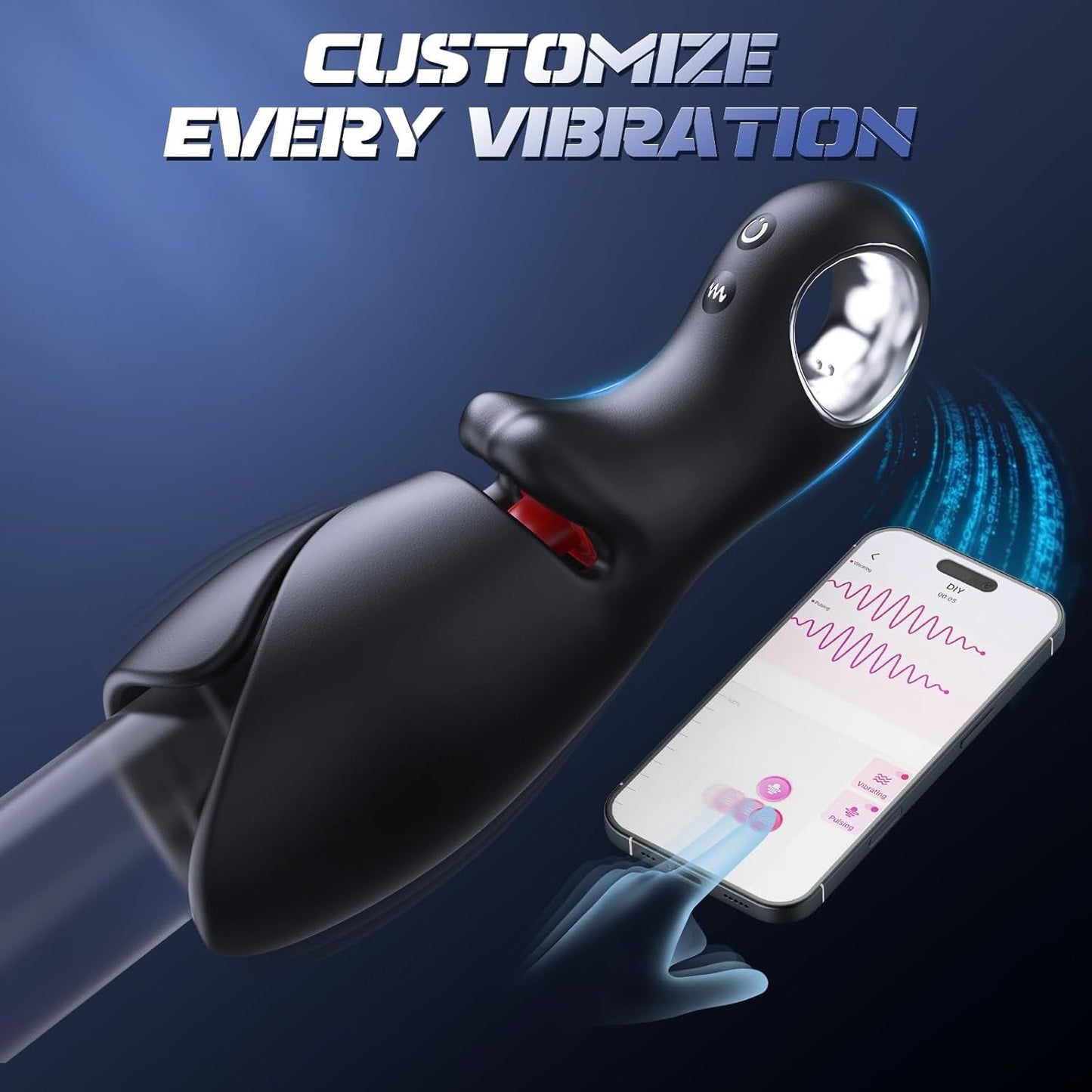 Vibromasseur de langue AI LumiTongue pour homme avec contrôle par application