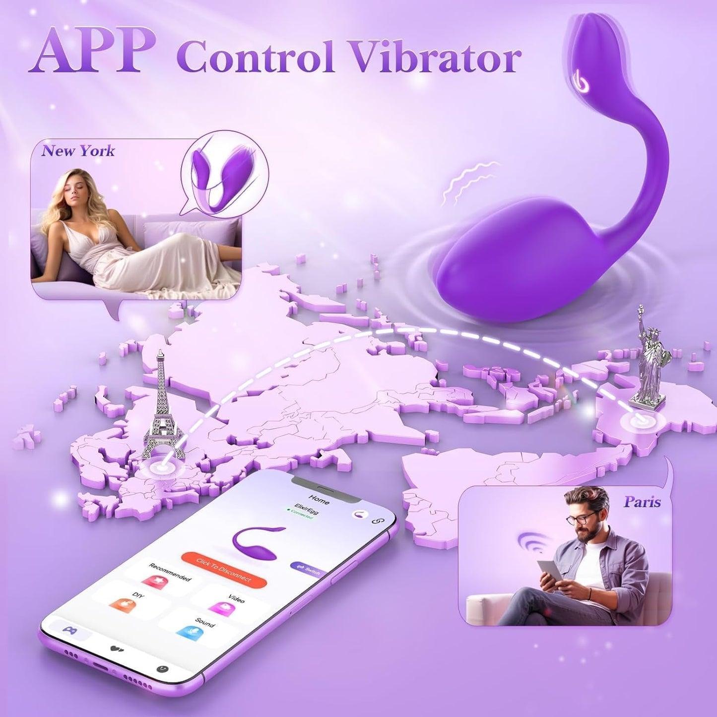 Vibrador de punto G LuxeSync controlado por aplicación