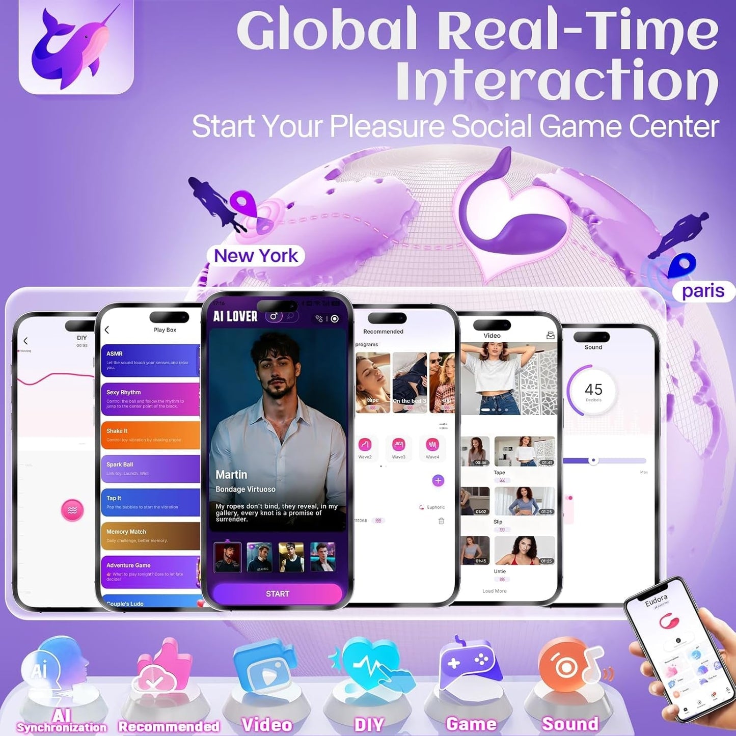 Vibrador de punto G LuxeSync controlado por aplicación