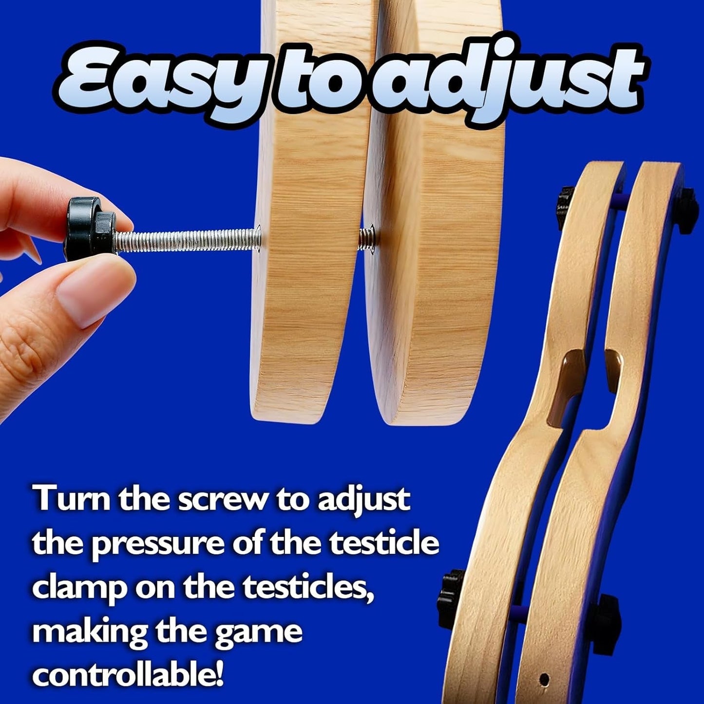 DomKneel CBT Testicle Crusher with Ankle Cuffs