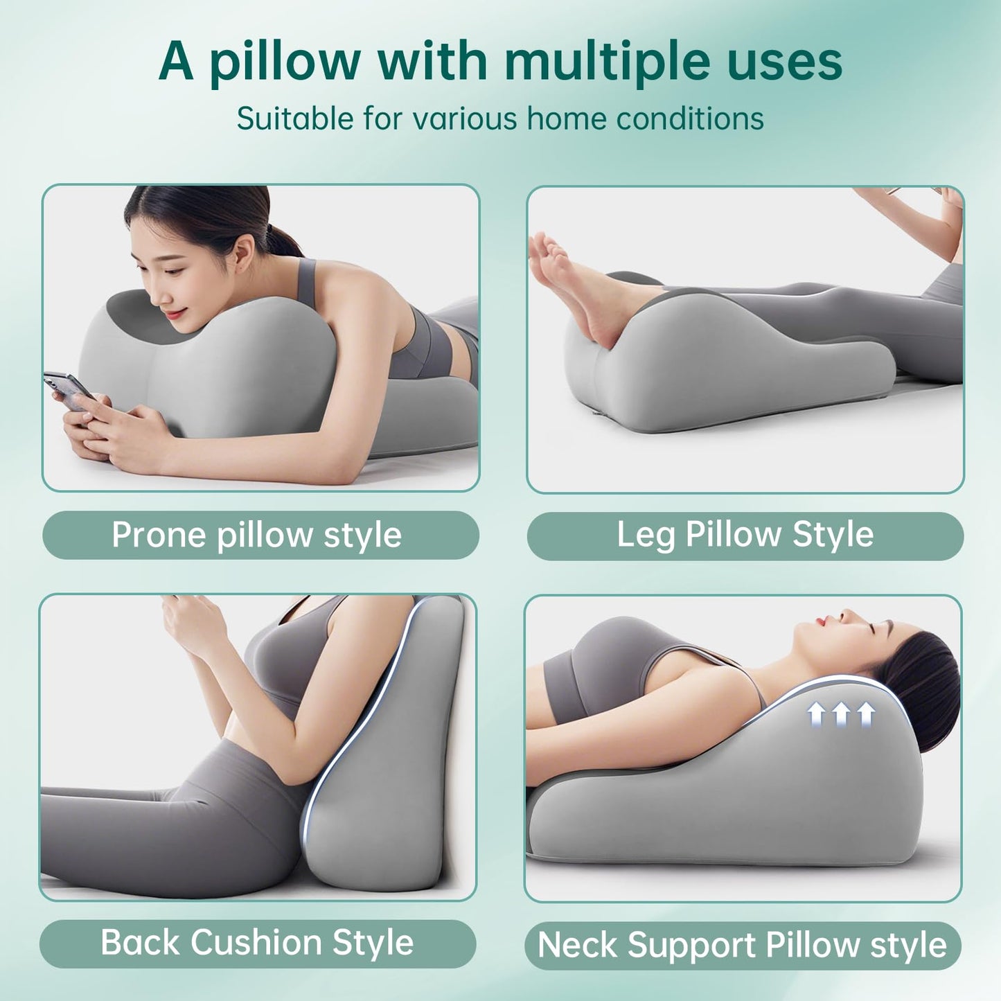 Almohada en Cuña para Intimidad de Parejas Mayores Gris Doble