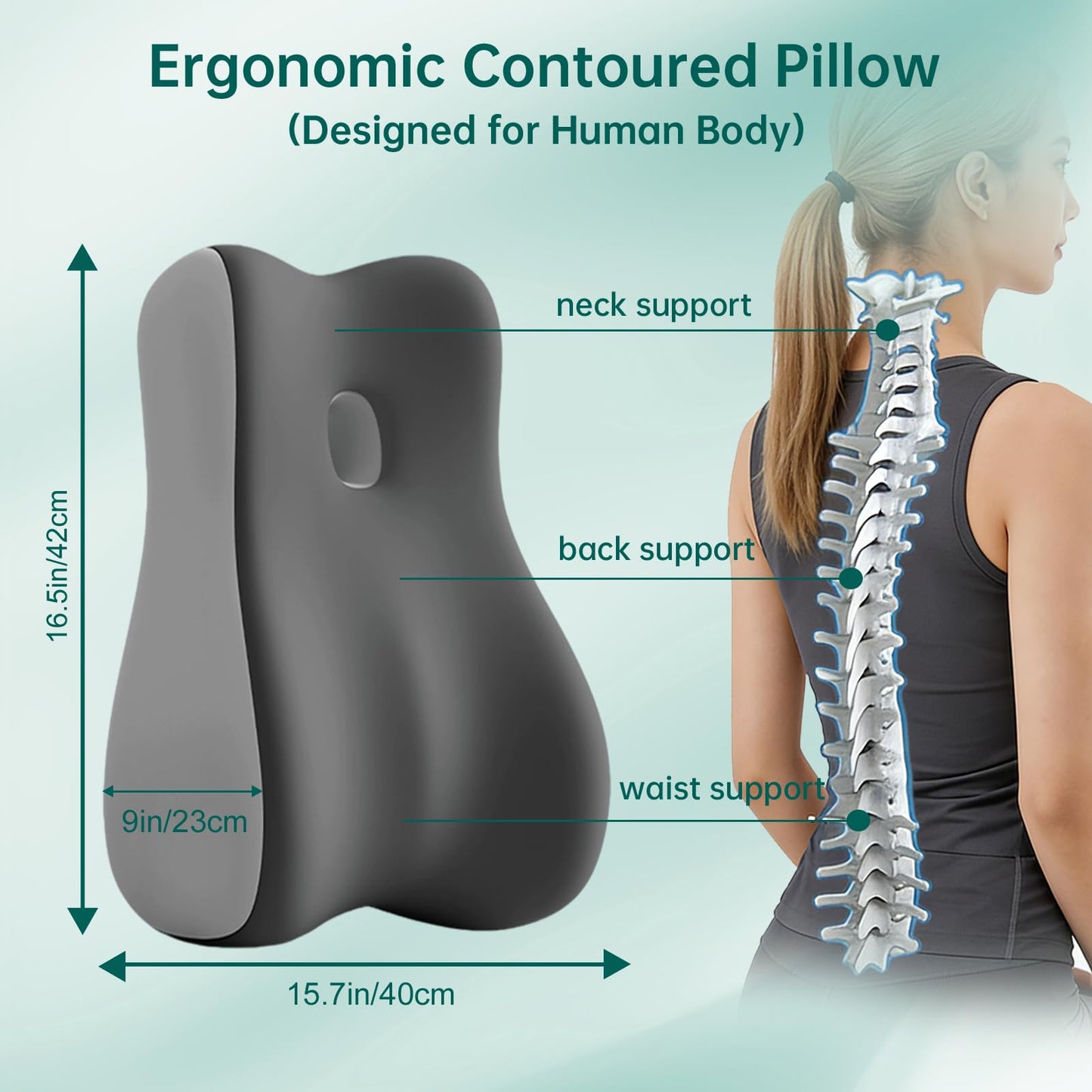 Almohada en Cuña para Intimidad de Parejas Mayores Gris Doble