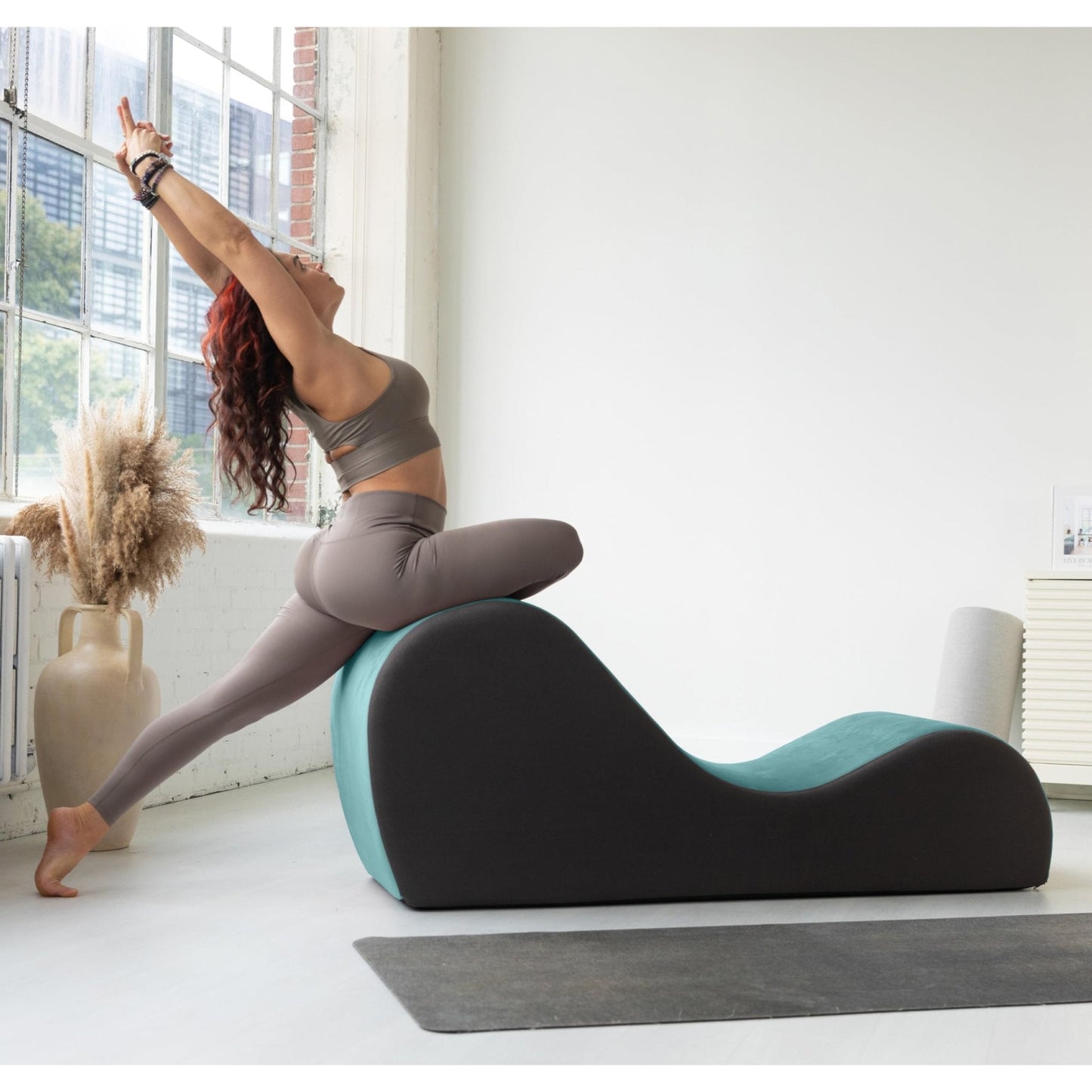 Chaise de intimidad ajustable de doble asa - Azul y gris