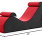 Tumbona para intimidad ajustable de dos asas - Rojo y gris