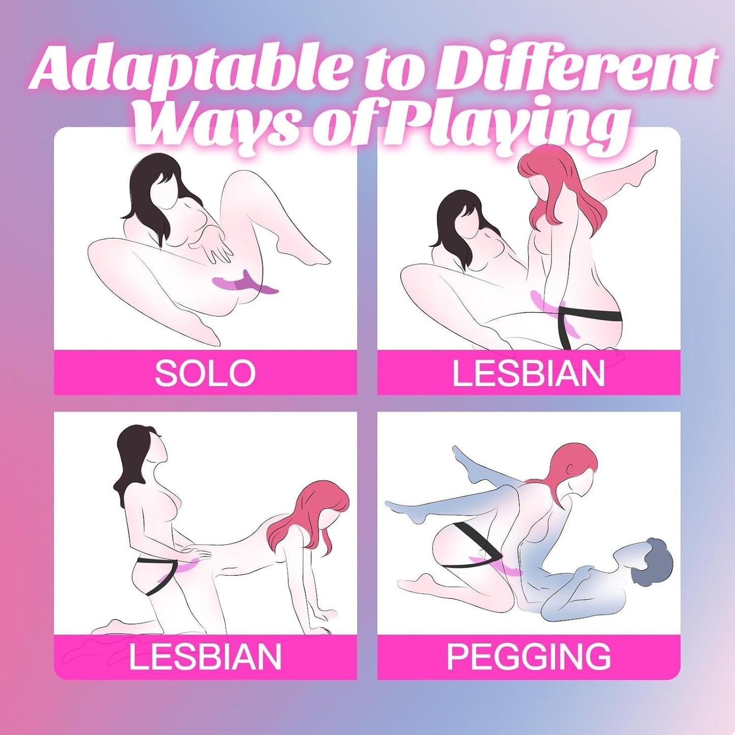 DualBliss App-Control Vibrating Strap-On Dildo Harness