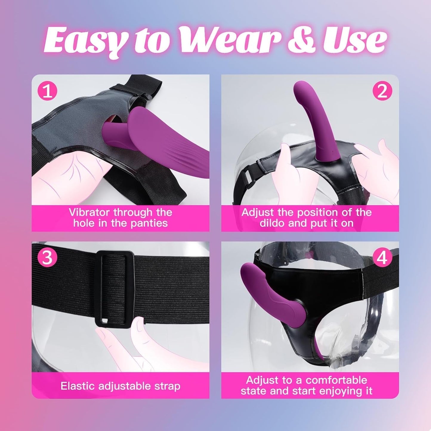 DualBliss App-Control Vibrating Strap-On Dildo Harness
