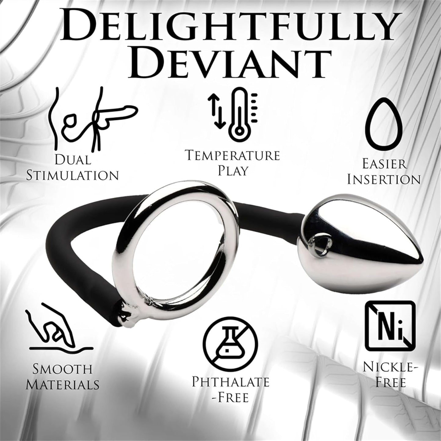 DualForce Metal Cock Ring & Prostate Butt Plug Set