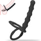 DuoPlay Silicone Beads Anal Plug Cock Ring