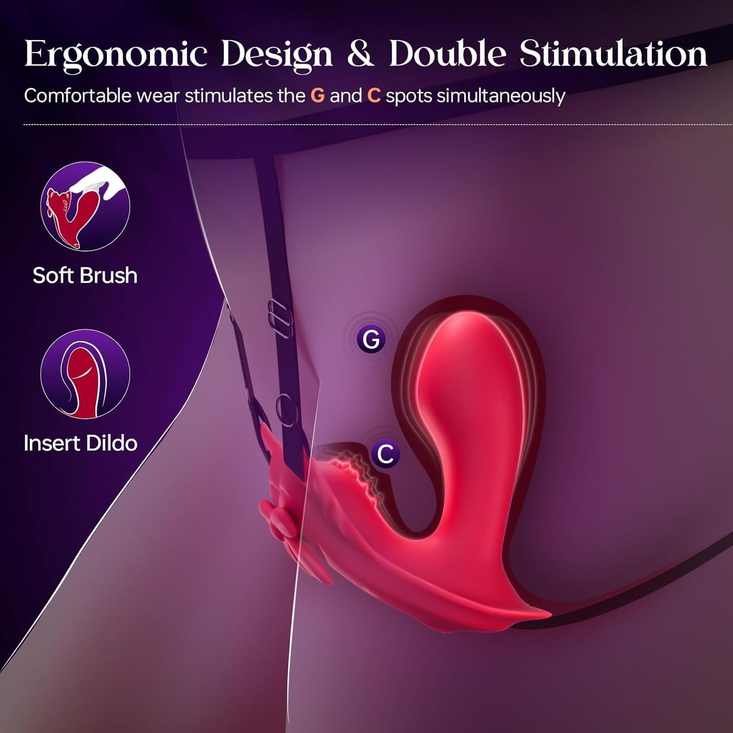 Vibrador bragas control remoto ShadowSync APP con dildo de punto G