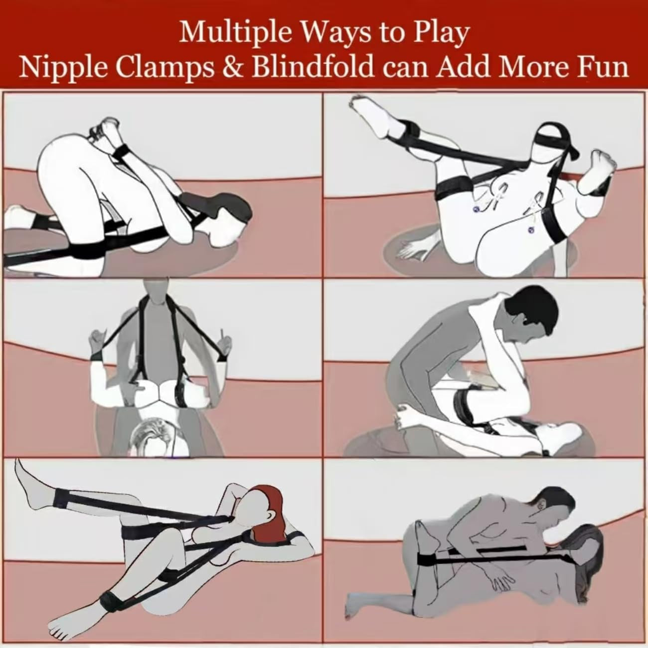 Arnés de sexo ajustable OpenForm, Kit BDSM, Puños
