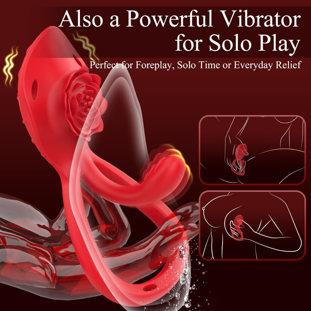 BloomDrive Anillo para el pene, estimulador de clítoris, punto G, portátil, 9 modos
