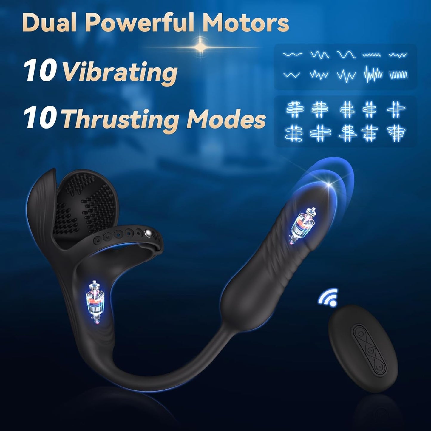 DominusCore Thrusting Prostate Massager Cock Ring 10 Modes