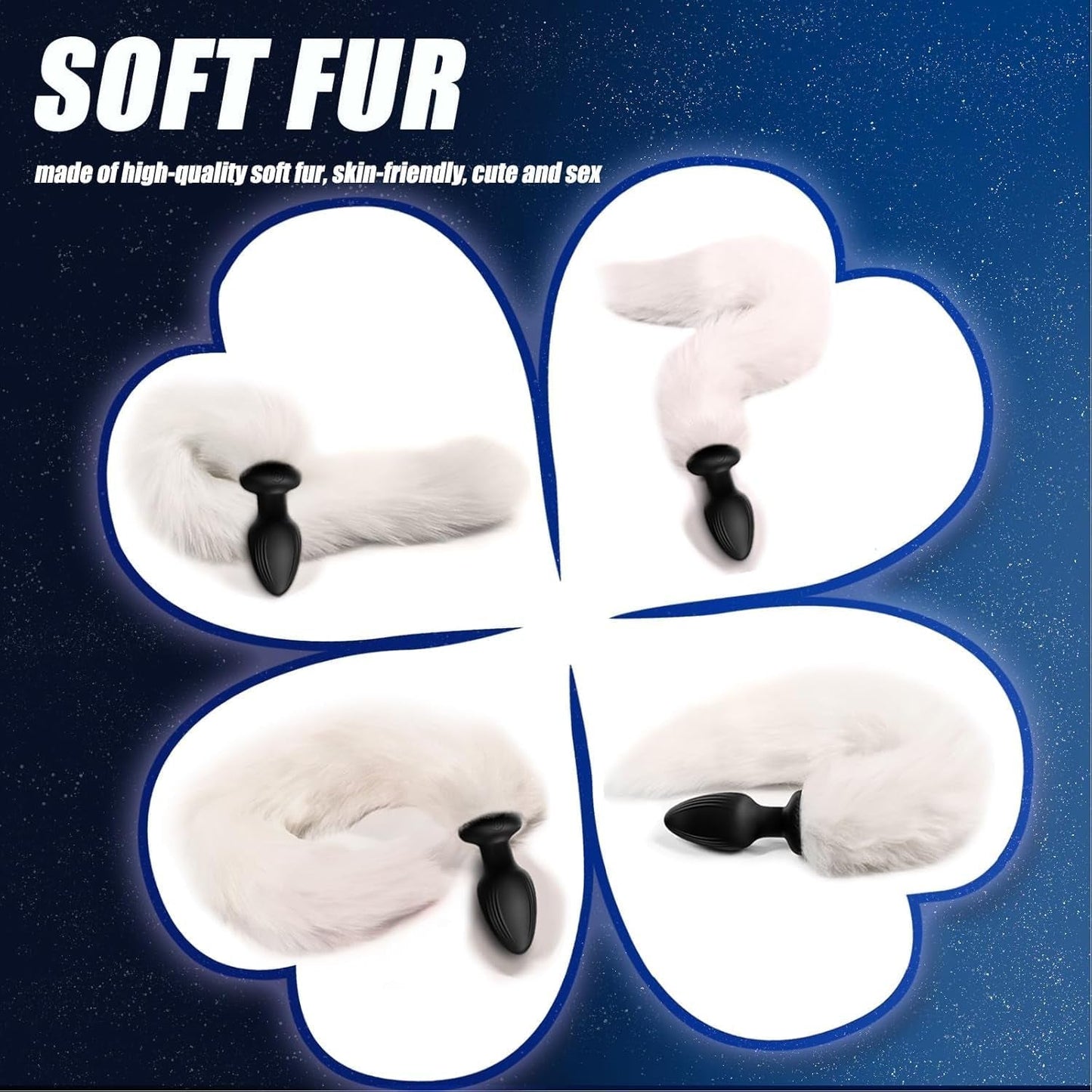 Tapón Anal Vibrador con Cola de Zorro de Control Remoto FrostPulse