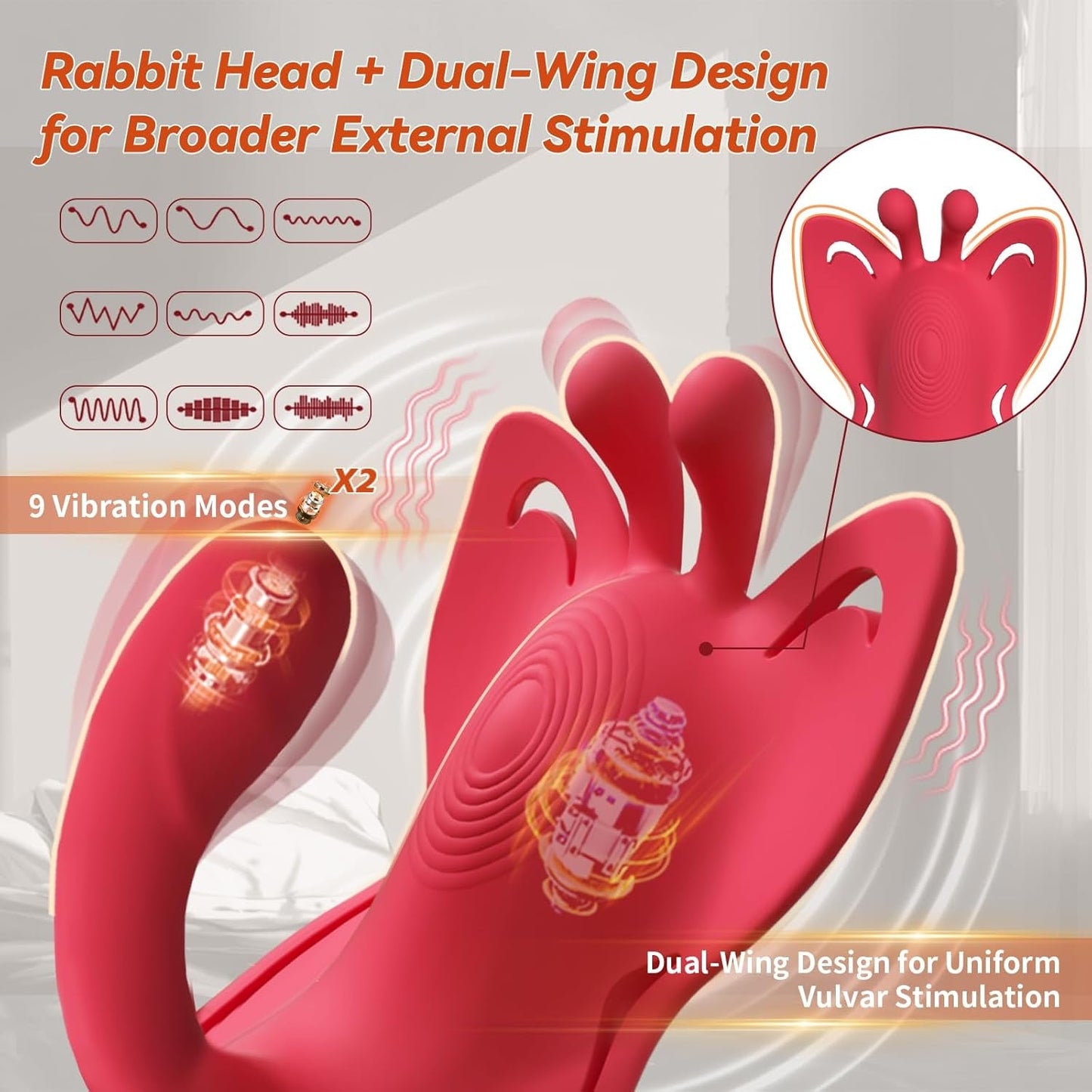 ButterflySync APP Vibrador de bragas para parejas Butterfly con 9 modos
