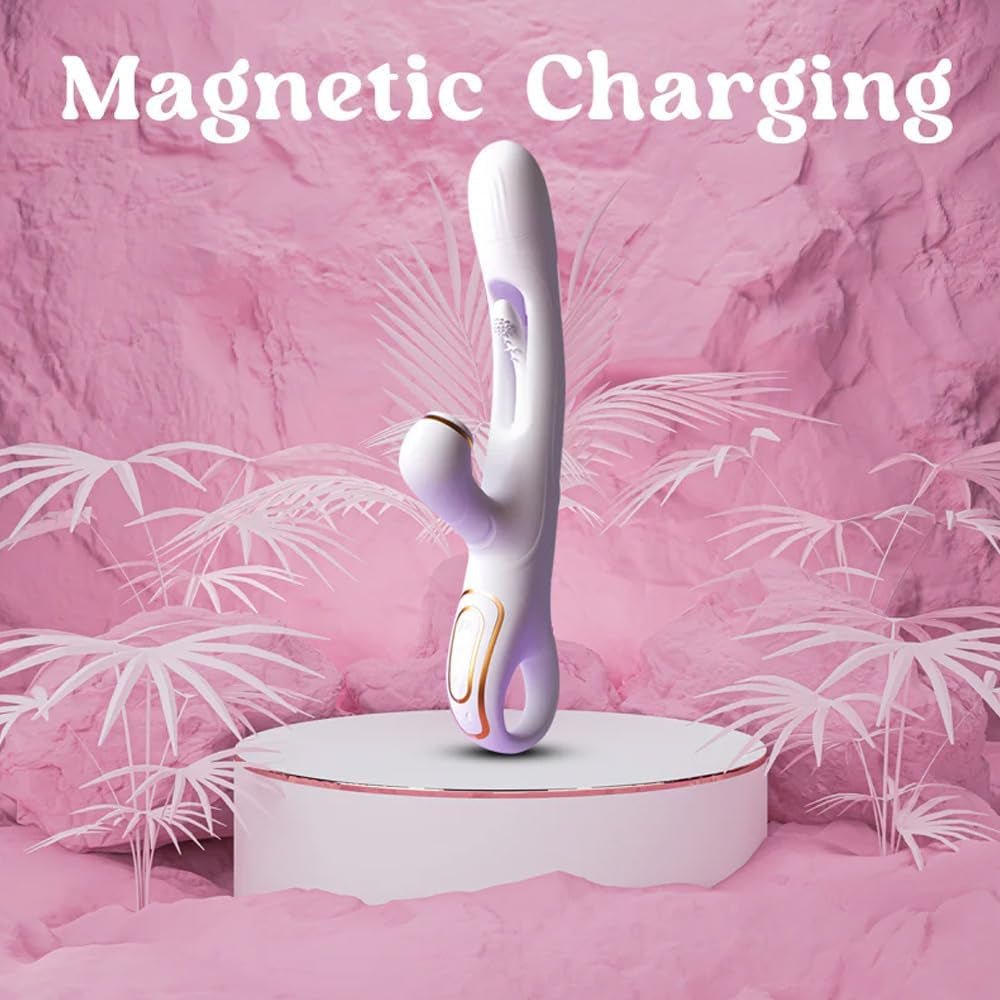 Vibrador de conejo IvoryPulse con succión y 3 modos de aleteo
