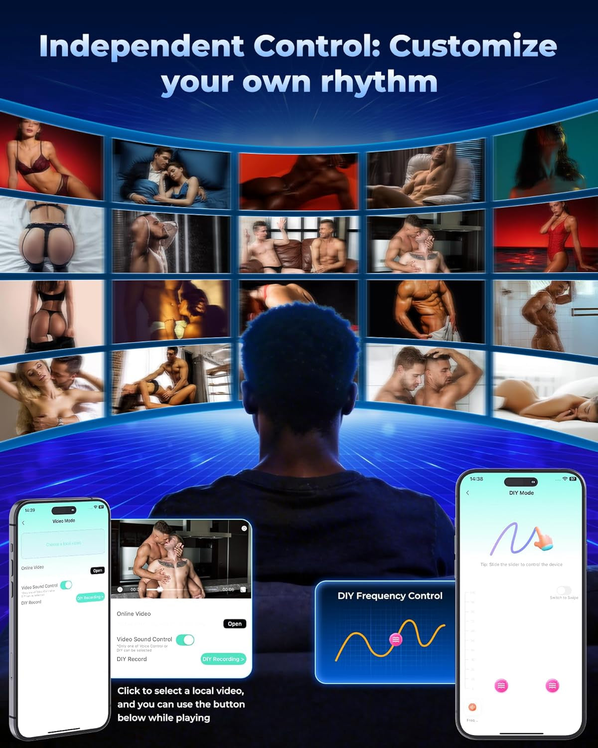 DeepWing AI App-Control Masajeador de próstata expandible
