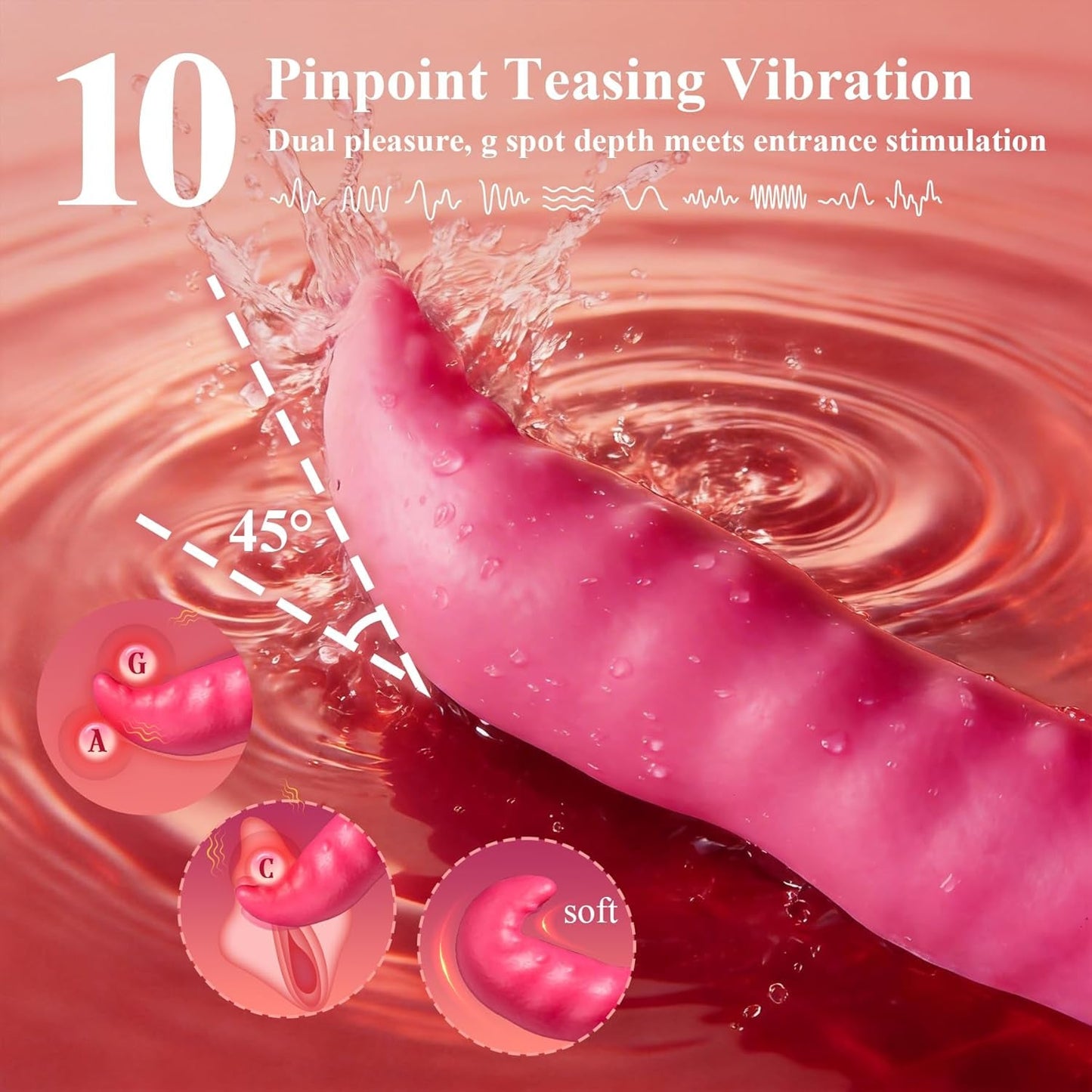 VirelWriggle Vibrador de lengua de 20 modos juguete para el punto G
