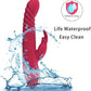 Vibrador de conejo TitanWave de 9" con 15 modos, con empuje y sumergible