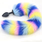 CandyFox Black Silicone Fox Tail Plug Colorful 15.7"