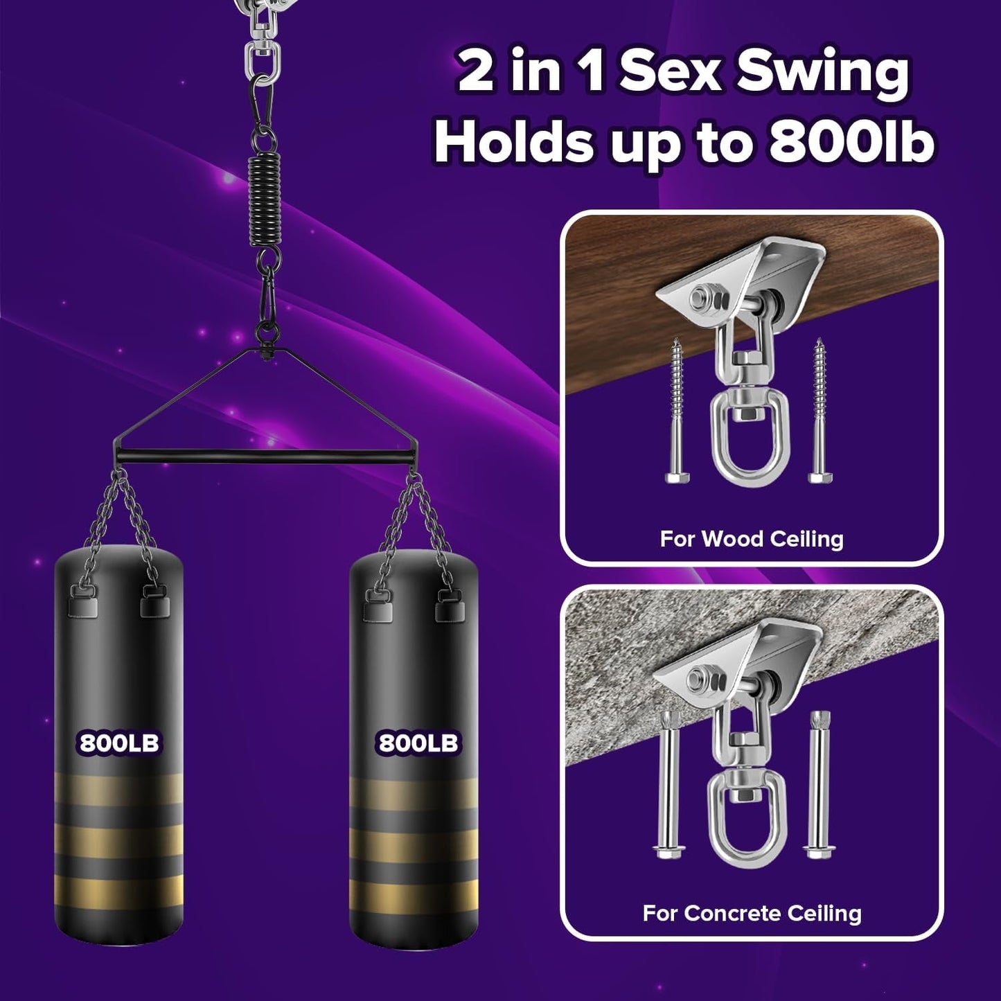 Columpio de techo giratorio 360° MidnightSpin para sexo