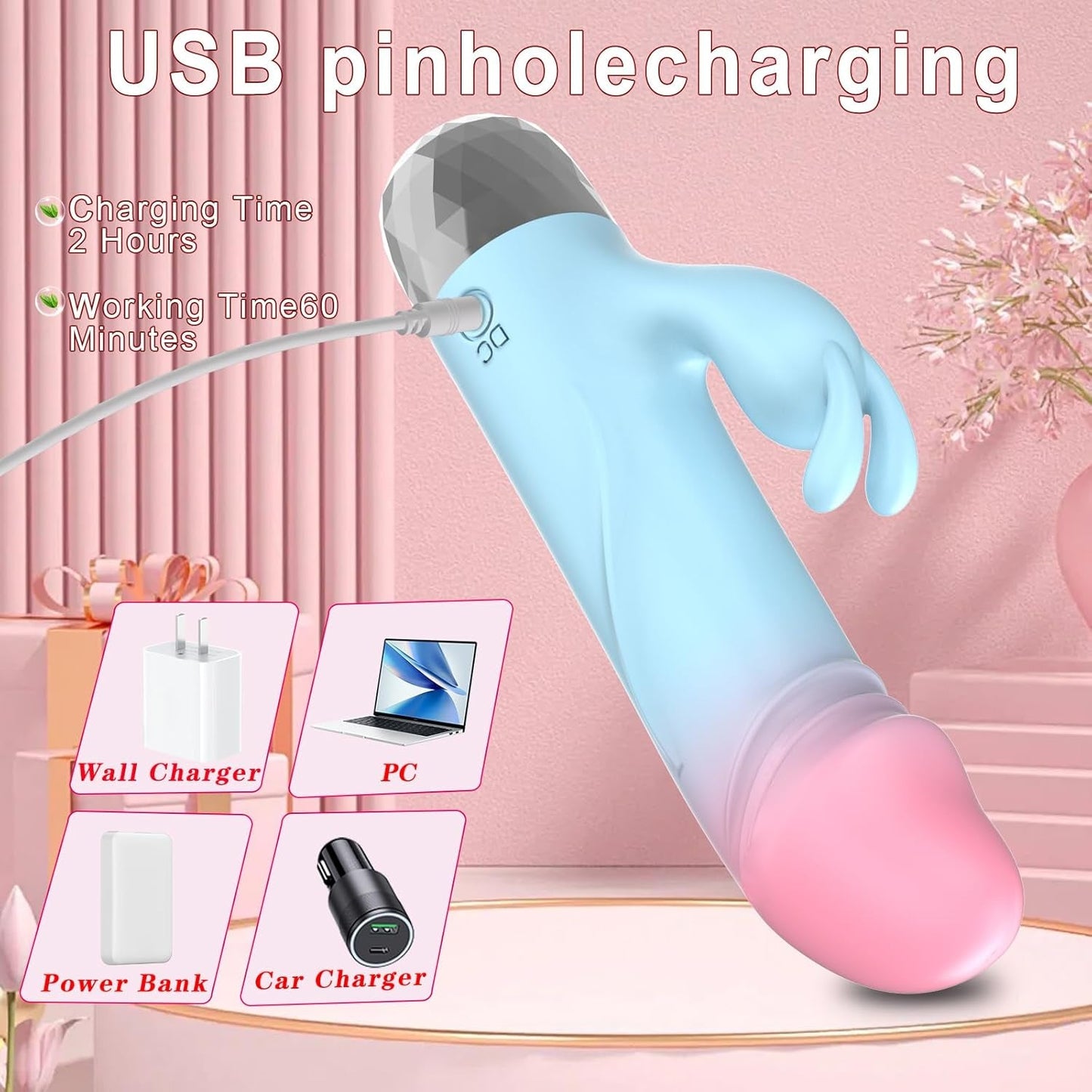 NanoVibe Mini Rabbit Vibrator 9 Modes Silicone Waterproof