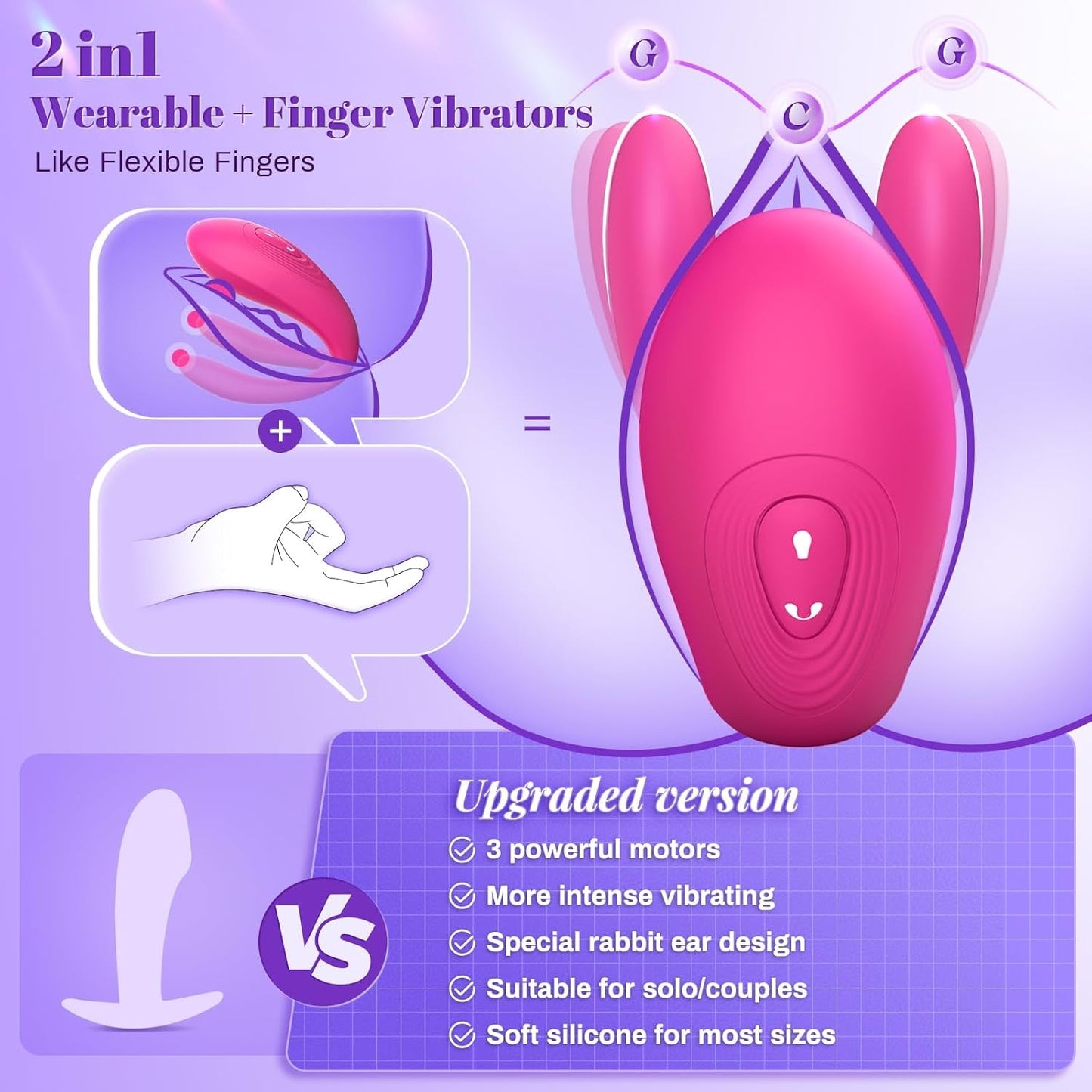 FusionSync APP Remote Double Wearable Vibrator 3 Motors