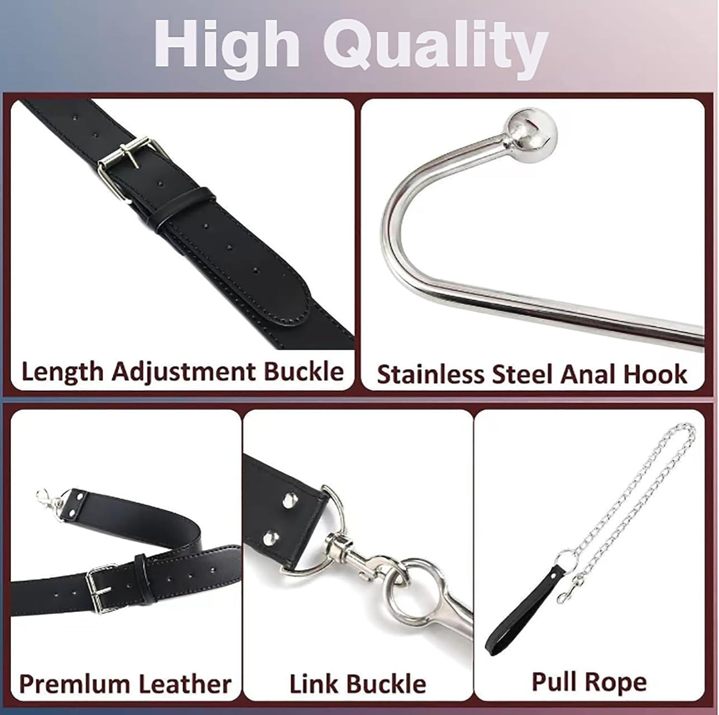 DominusHook Anal Hook BDSM Restraint Kit Collar Cuffs