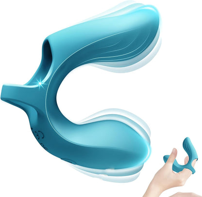 DualiX Vibrador de dedo de doble motor 10 modos resistente al agua