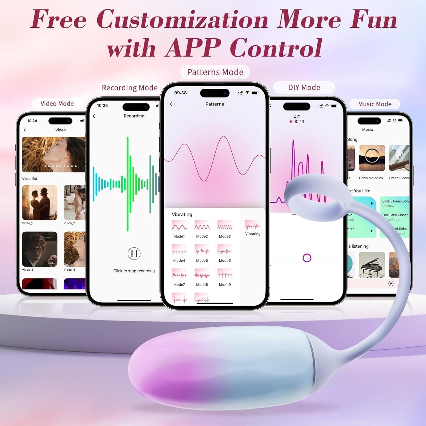GradientPulse App Huevo Vibrador Bala Remoto Impermeable Silencioso