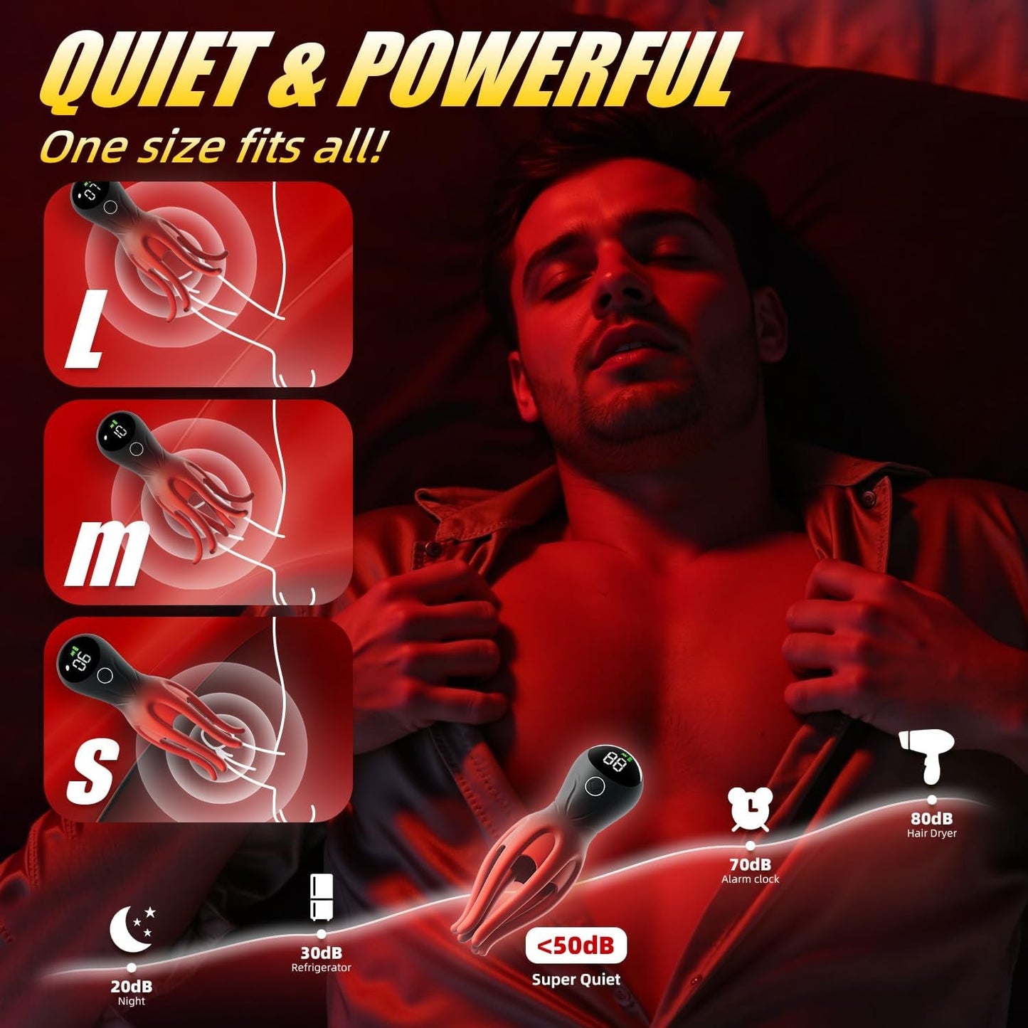 LumiTentacle Vibrador de entrenamiento masculino LED con 12 modos de tentáculo