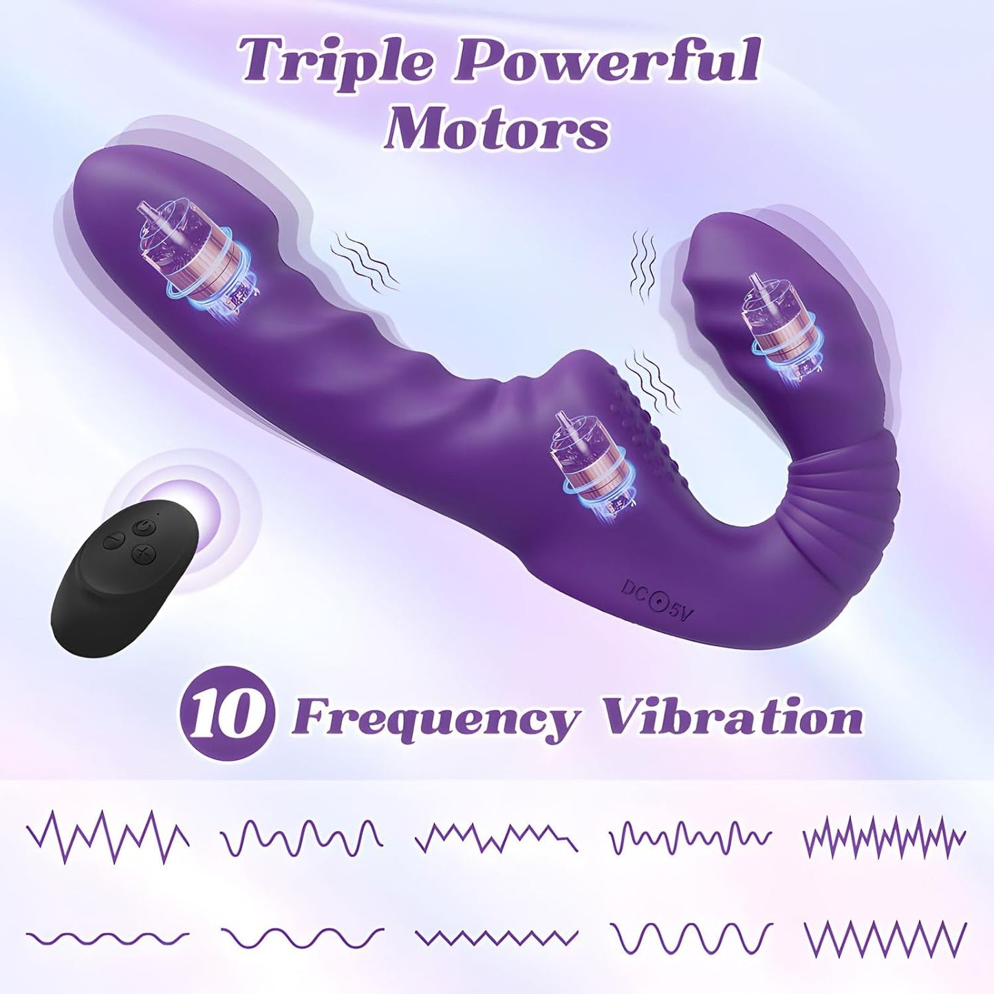 Vibrador de doble punta sin tirantes EchoNoir