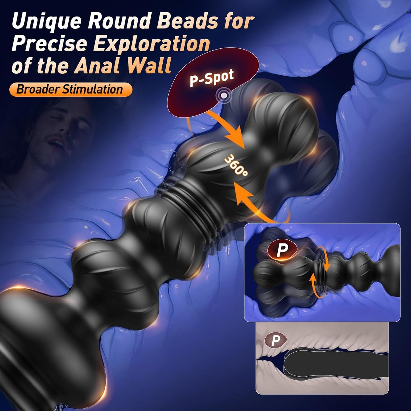 Masajeador de próstata con bolas anales ThrustSense