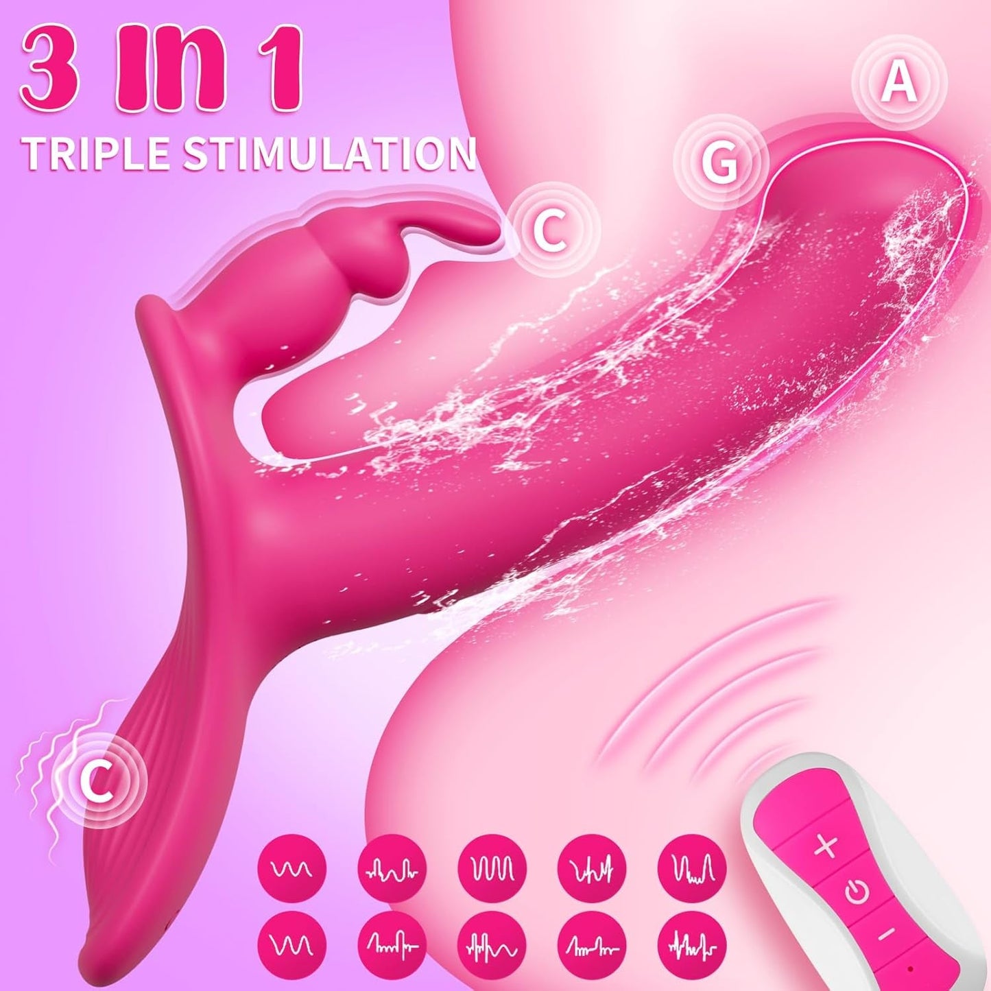 VibeSync Control Remoto Dildo Conejo Sin Tiras