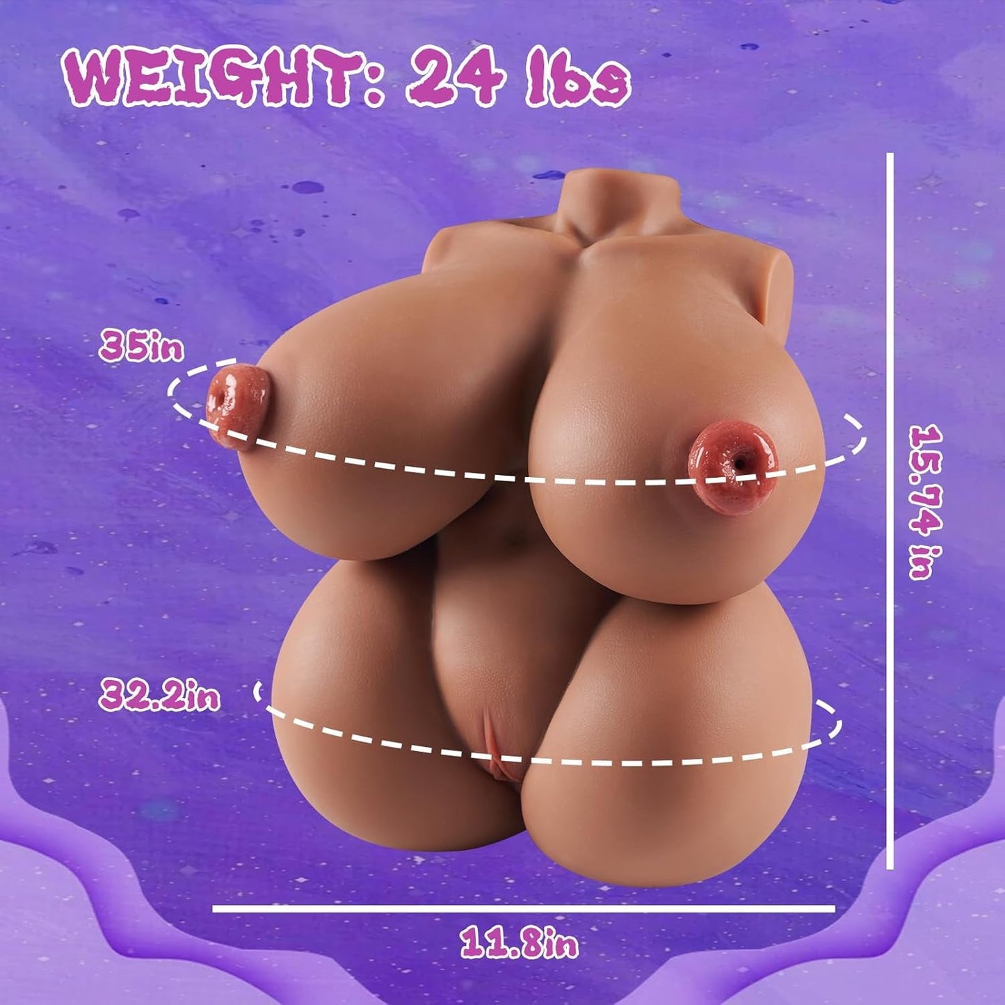 ObsidiaMax 24 lb 4 en 1 Torso de Muñeca Sexual TPE Pechos Grandes